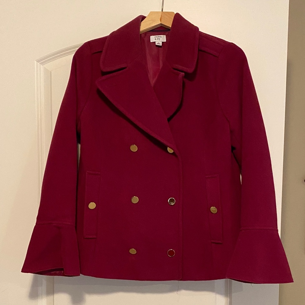 Crown & Ivy Women's Peacoat - Deep Pink